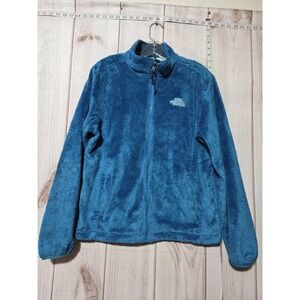 The North Face Fleece Jacket Womens Large Blue Plush Full Zip High Pile Soft
